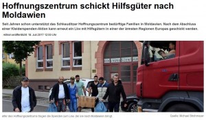 Hilfstransport Zeitungsartikel 07.2017
